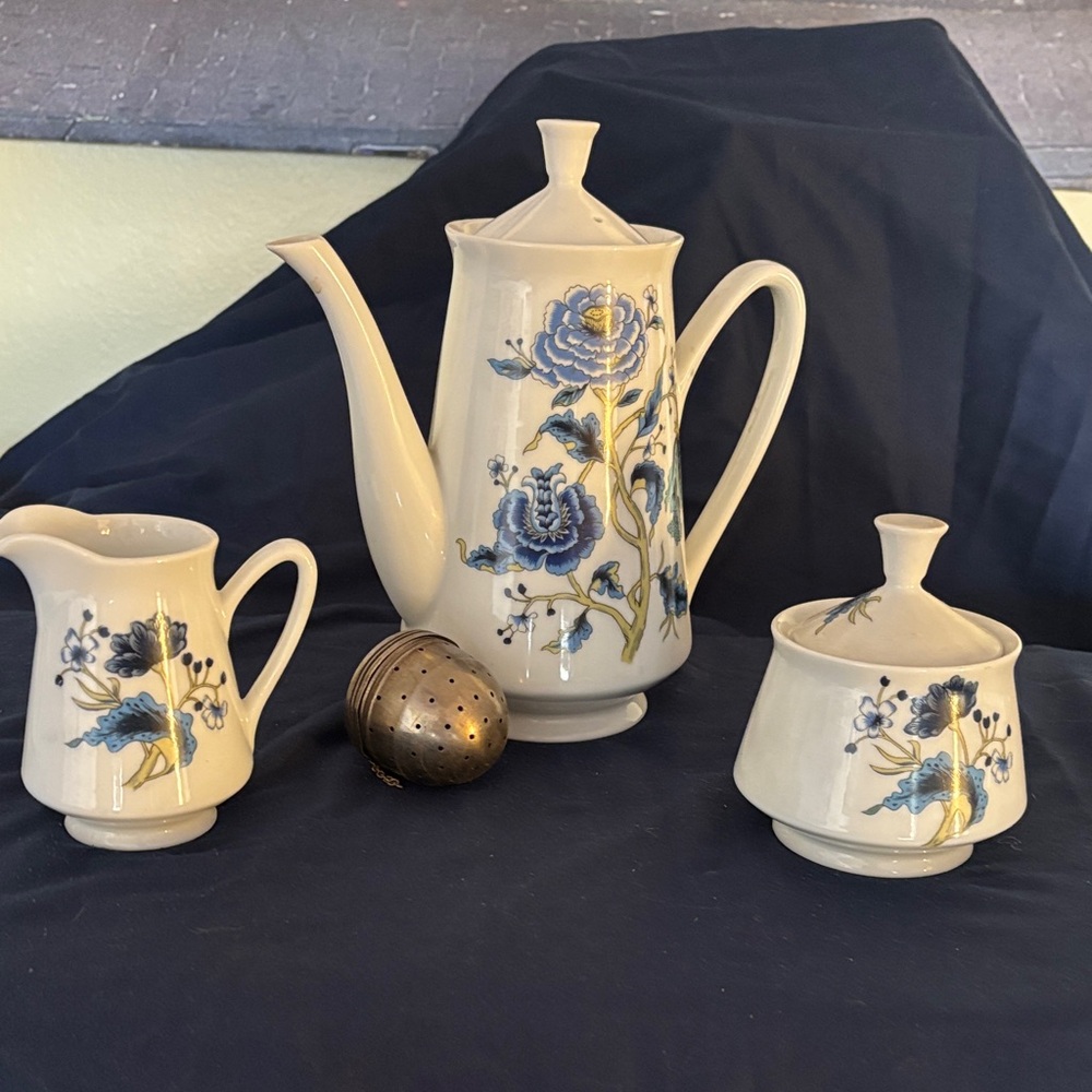 Blue Peony Shafford Ceramic Tea Set
